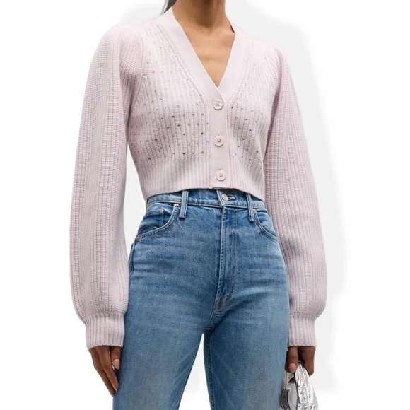 LOVESHACKFANCY AUDEN CARDIGAN - SNOW size XS